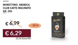 Prezzemolo e Vitale Morettino arabica club caffe macinato offerta