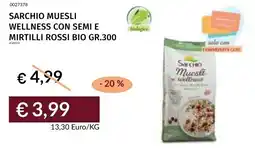 Prezzemolo e Vitale Sarchio muesli wellness con semi e mirtilli rossi bio offerta