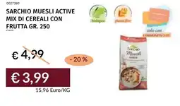 Prezzemolo e Vitale Sarchio muesli active mix di cereali con frutta offerta