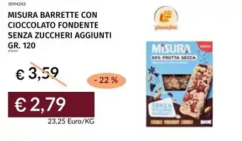 Prezzemolo e Vitale Misura barrette con cioccolato fondente senza zuccheri aggiunti offerta