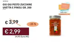 Prezzemolo e Vitale Giu giu pesto zucchine uvetta e pinoli offerta