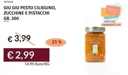 Prezzemolo e Vitale Giu giu pesto ciliegino, zucchine e pistacchi offerta