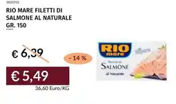 Prezzemolo e Vitale Rio mare filetti di salmone al naturale offerta