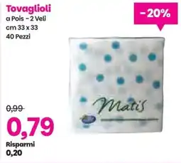 Prix Quality Tovaglioli a Pois - 2 Veli offerta