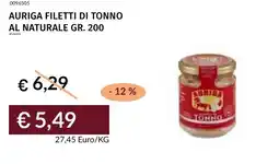 Prezzemolo e Vitale Auriga filetti di tonno al naturale offerta