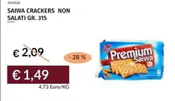 Prezzemolo e Vitale Saiwa crackers non salati offerta