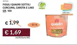 Prezzemolo e Vitale Figuli quadri sottili curcuma, carota e lino offerta