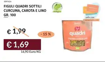 Prezzemolo e Vitale Figuli quadri sottili curcuma, carota e lino offerta