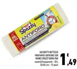 Conad Sacchetti nettezza profumati antiforo con manici SPAZZY DOMO PAK offerta