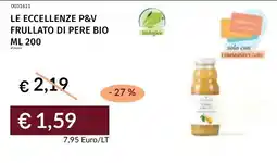 Prezzemolo e Vitale Le eccellenze p&v frullato di pere bio offerta