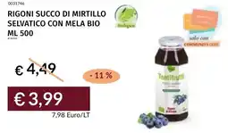Prezzemolo e Vitale Rigoni succo di mirtillo selvatico con mela bio offerta