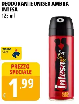 Tigros Deodorante unisex ambra INTESA offerta