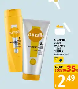 Tigros Shampoo, balsamo SUNSILK offerta