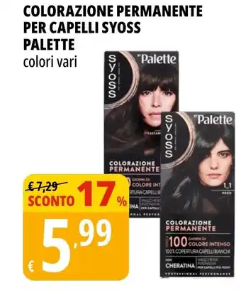 Tigros Colorazione permanente per capelli syoss palette offerta