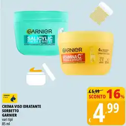Tigros Crema viso idratante sorbetto GARNIER offerta