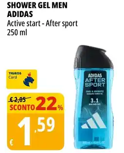 Tigros Shower gel men adidas active start, after sport offerta