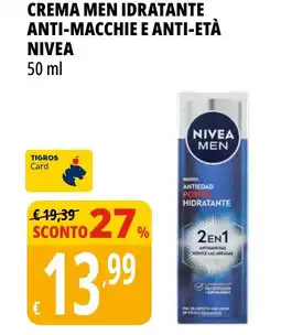 Tigros Crema men idratante anti-macchie e anti-età NIVEA offerta