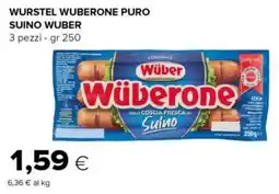 Tigre Wurstel wuberone puro suino WUBER offerta