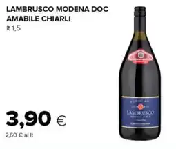 Tigre Lambrusco modena doc amabile chiarli offerta