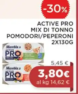 Coop ACTIVE PRO MIX DI TONNO POMODORI/PEPERONI 2X130G offerta
