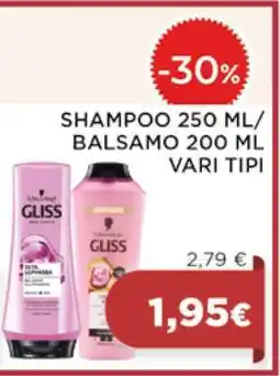 Coop Schwarzkopf Gliss Shampoo/Balsamo offerta