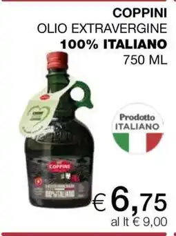 Coop COPPINI OLIO EXTRAVERGINE 100% ITALIANO 750 ML offerta
