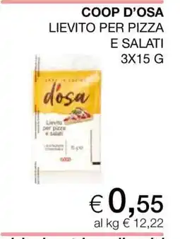 Coop COOP D’OSA LIEVITO PER PIZZA E SALATI 3X15 G offerta