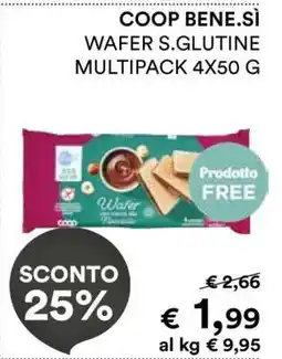 Coop COOP BENE.SÌ WAFER S.GLUTINE MULTIPACK 4X50 G offerta