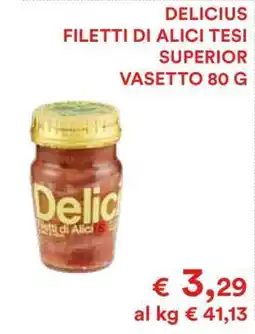 Coop DELICIUS FILETTI DI ALICI TESI SUPERIOR VASETTO 80 G offerta