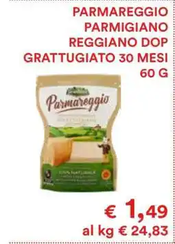 Coop PARMAREGGIO PARMIGIANO REGGIANO DOP GRATTUGIATO 30 MESI 60 G offerta