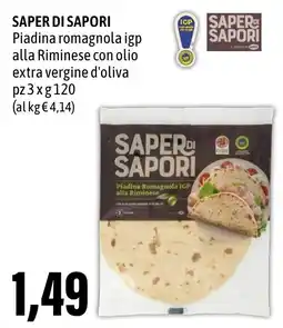 Madis SAPER DI SAPORI Piadina romagnola igp alla Riminese con olio extra vergine d'oliva offerta
