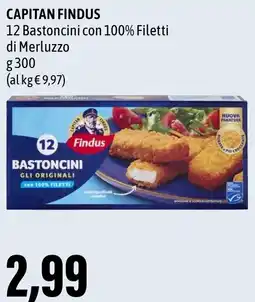 Madis CAPITAN FINDUS 12 Bastoncini con 100% Filetti di Merluzzo offerta