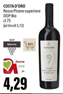 Madis COSTA D'ORO Rosso Piceno superiore DOP Bio offerta