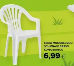 Oasi Sedia monoblocco schienale basso kona bianca offerta
