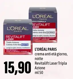 Madis L'ORÉAL PARIS crema anti età giorno, notte Revitalift Laser Tripla Azione offerta