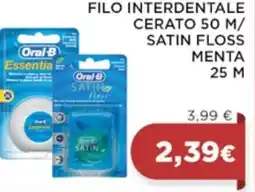 In Coop Filo interdentale cerato 50 m/ satin floss menta offerta
