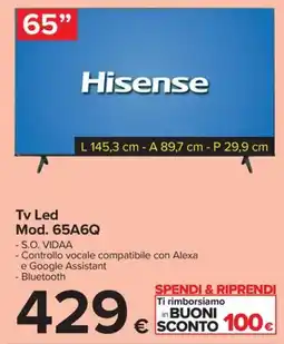 Carrefour Iper Tv Led Mod. 65A6Q offerta