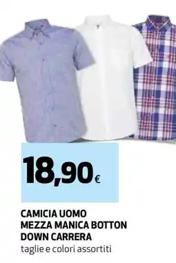 Coop CAMICIA UOMO MEZZA MANICA BOTTON DOWN CARRERA offerta