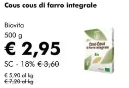 NaturaSì Cous cous di farro integrale Biovita offerta