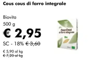 Cous cous di farro integrale Biovita