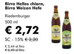 NaturaSì Birra Helles chiara, Birra Weizen Hefe Riedemburger offerta