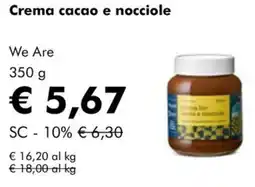 NaturaSì Crema cacao e nocciole We Are offerta