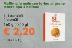 NaturaSì Muffin alla mela con farina di grano tenero tipo 2 italiana Sì Essenziali NaturaSì offerta