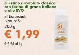 NaturaSì Grissino arrotolato classico con farina di grano italiano e olio Evo Sì Essenziali NaturaSì offerta