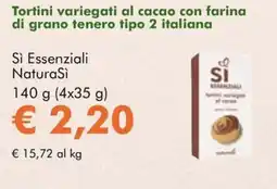NaturaSì Tortini variegati al cacao con farina di grano tenero tipo 2 italiana Sì Essenziali NaturaSì offerta