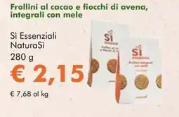 NaturaSì Frollini al cacao e fiocchi di avena, integrali con mele Sì Essenziali NaturaSì offerta