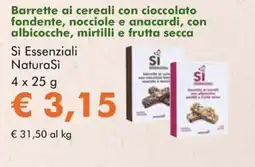 NaturaSì Barrette ai cereali con cioccolato fondente, nocciole e anacardi, con albicocche, Sì Essenziali NaturaSì offerta