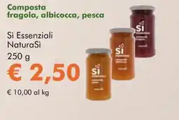 NaturaSì Composta fragola, albicocca, pesca Sì Essenziali NaturaSì offerta
