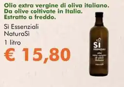 NaturaSì Olio extra vergine di oliva italiano. Da olive coltivate in Italia. Estratto a freddo. Sì Essenziali NaturaSì offerta