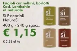 NaturaSì Fagioli cannellini, borlotti Ceci, Lenticchie al naturale Sì Essenziali NaturaSì offerta